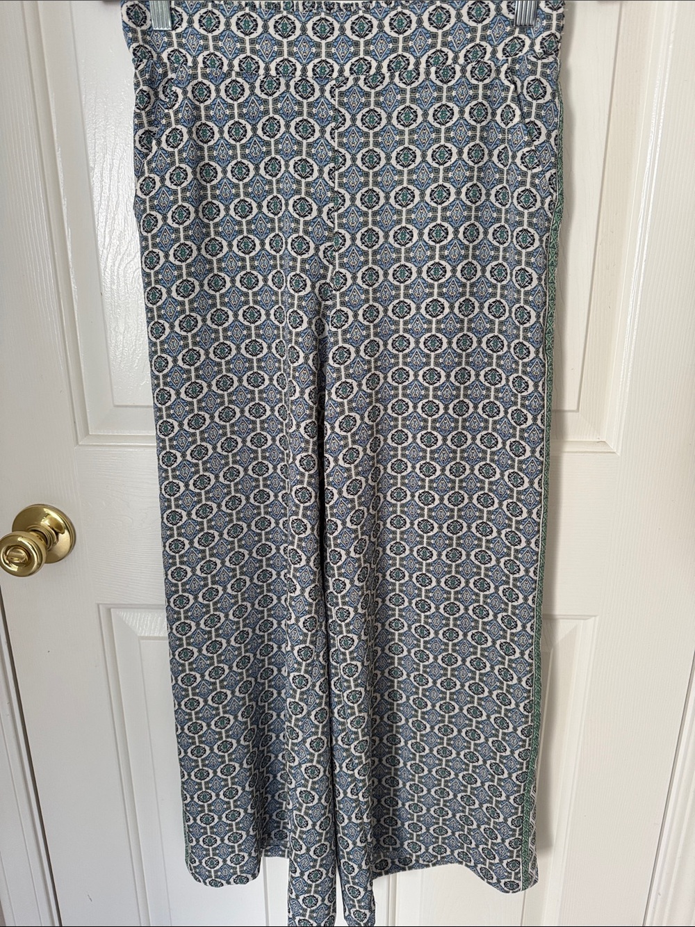 Max Studio Blue and White Wide Leg Pants